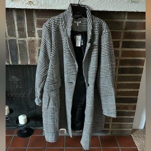 Maurice’s PeaCoat Houndstooth Women’s Plus Size 1X Black/White